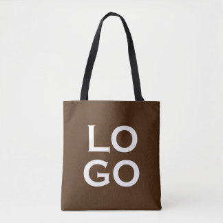 Bedrijfs- of zakelijk logo op chocoladebruin tote bag