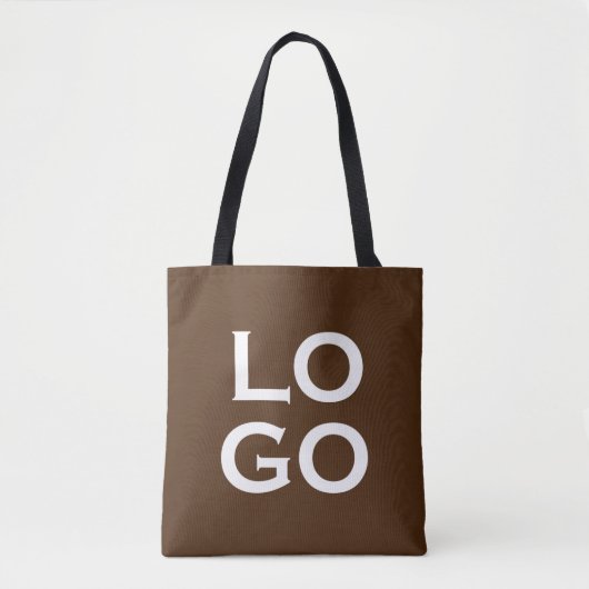 Bedrijfs- of zakelijk logo op chocoladebruin tote bag (Voorkant)