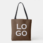 Bedrijfs- of zakelijk logo op chocoladebruin tote bag (Achterkant)