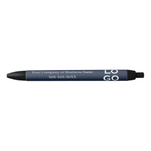 Bedrijfs- of zakelijk logo op marineblauw zwarte inkt pen