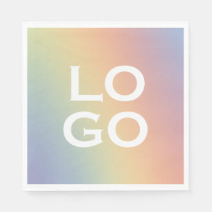 Bedrijfs- of zakelijk logo op regenboog servet