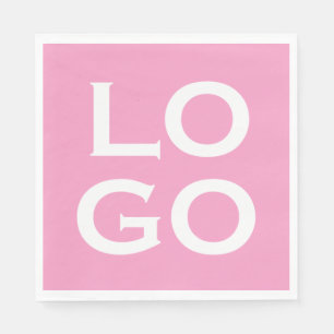 Bedrijfs- of zakelijk logo op roze servet