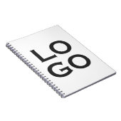 Bedrijfs- of zakelijk logo op wit notitieboek (Rechterzijde)