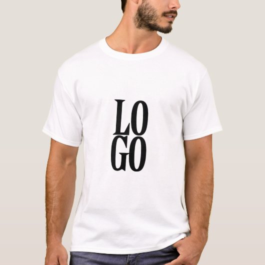 Bedrijfs- of zakelijk logo op wit t-shirt (Voorkant)