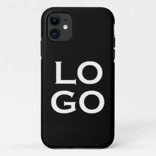 Bedrijfs- of zakelijk logo op zwart Case-Mate iPhone case