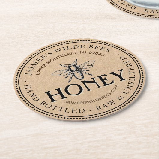 Bedrijfs Onderzetter voor Honey Jar Heraldic Bee (Gebogen)