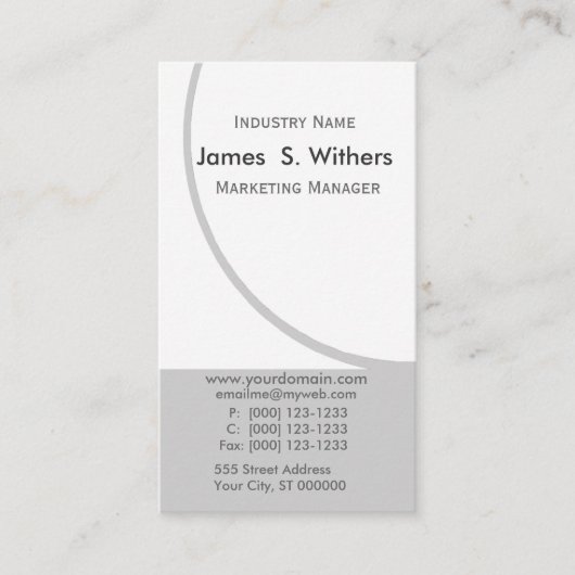 Bedrijfs Ontwerp Upscale Circular Motion Name Visitekaartje (Voorkant)