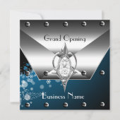 Bedrijfs Openende Uitnodiging Zilveren Diamanten (Voorkant)