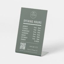 Bedrijfs Openingstijden Logo QR Code op Gedempte G