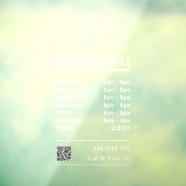 Bedrijfs Openingstijden Wit met Logo en QR-code Raamsticker (Vel 3)