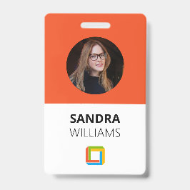 Bedrijfs Oranje identiteitskaart van de Werknemer  Badge