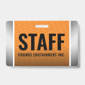 Bedrijfs-pas Orange & Steel Personeel Badge (Achterkant)