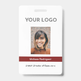 Bedrijfs-pasfoto ID in bordeauxrood Badge