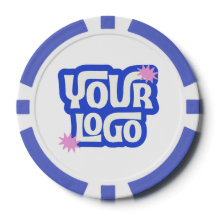 Bedrijfs Poker Night Logo Aangepast Logo Blauw