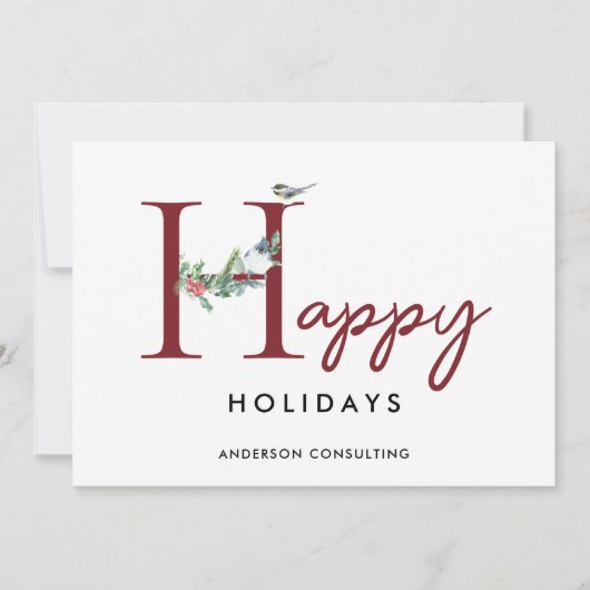 Bedrijfs Prettige feestdagen Gematigd Eenvoudige Feestdagenkaart (Voorkant)