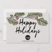 Bedrijfs Prettige feestdagen Rustic de Tak van de  Feestdagenkaart (Voorkant)