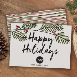 Bedrijfs Prettige feestdagen Rustic de Tak van de  Feestdagenkaart