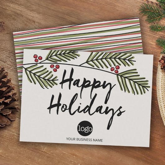 Bedrijfs Prettige feestdagen Rustic de Tak van de  Feestdagenkaart