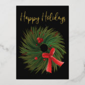 Bedrijfs Prettige feestdagen Waterverf Wreate Gold (Voorkant)