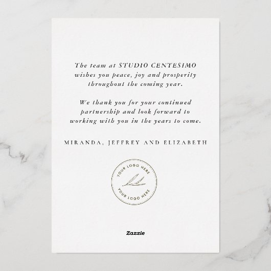 Bedrijfs Prettige feestdagen Waterverf Wreate Gold (Achterkant)