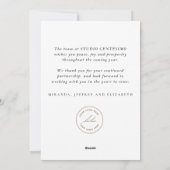 Bedrijfs Prettige feestdagen Waterverf Wreath Logo Feestdagenkaart (Achterkant)