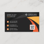 Bedrijfs Professioneel - zwart - Oranje Premium Visitekaartje (Achterkant)