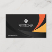 Bedrijfs Professioneel - zwart - Oranje Premium Visitekaartje (Voorkant)