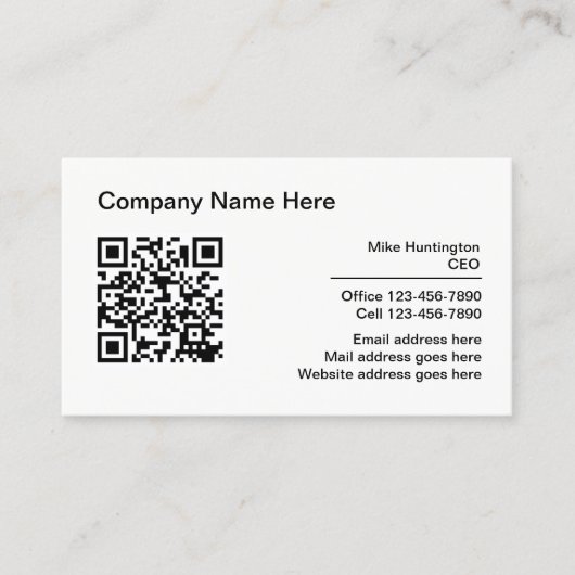Bedrijfs Professionele QR Code Visitekaartjes (Voorkant)