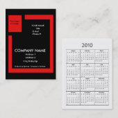 Bedrijfs-/promotiekaart - met 2010-agenda visitekaartje (Voorkant / Achterkant)