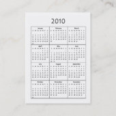 Bedrijfs-/promotiekaart - met 2010-agenda visitekaartje (Achterkant)