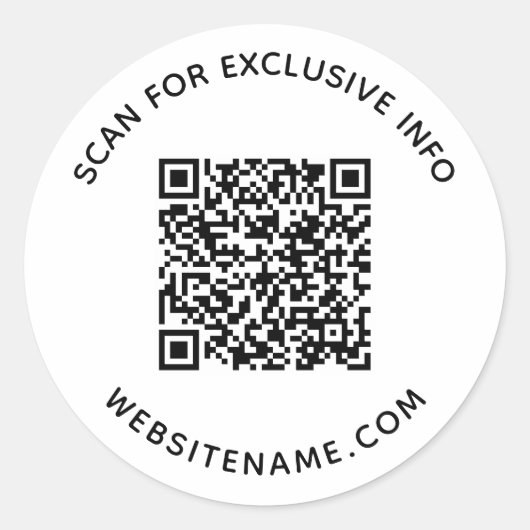 Bedrijfs QR Code Aangepaste Tekst Ronde Sticker (Voorkant)