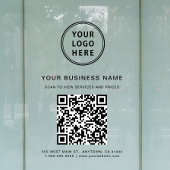 Bedrijfs QR Code en Logo Raamsticker