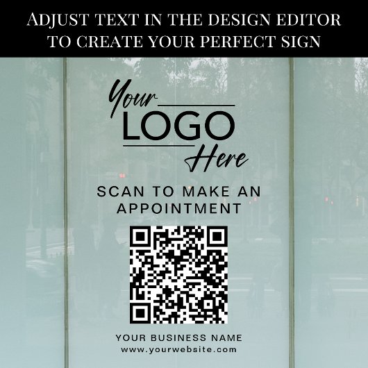 Bedrijfs QR Code en Logo Raamsticker