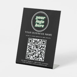 Bedrijfs QR Code en Logo Reclamebord Met Voetstuk