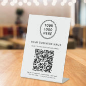 Bedrijfs QR Code en Logo Reclamebord Met Voetstuk