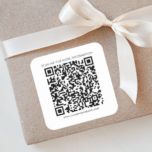 Bedrijfs QR Code en Website van het Bedrijf Vierkante Sticker