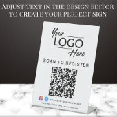 Bedrijfs QR Code Logo Sociale Media Reclamebord Met Voetstuk