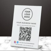 Bedrijfs QR Code Logo Sociale Media Reclamebord Met Voetstuk