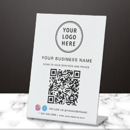 Bedrijfs QR Code Logo Sociale Media Reclamebord Met Voetstuk