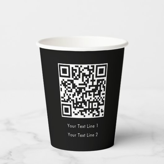 Bedrijfs QR Code Moderne Professionele Eenvoudige  Papieren Bekers (Achterkant)