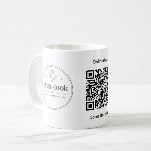 bedrijfs qr code mok  (Voorkant links)