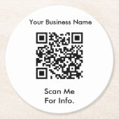 Bedrijfs QR-code Ronde Kartonnen Onderzetter (Voorkant)