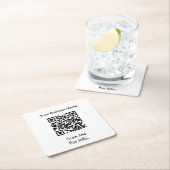 Bedrijfs QR Code Square Paper Onderzetter (Insitu)