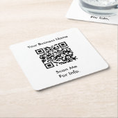 Bedrijfs QR Code Square Paper Onderzetter (Schuin)