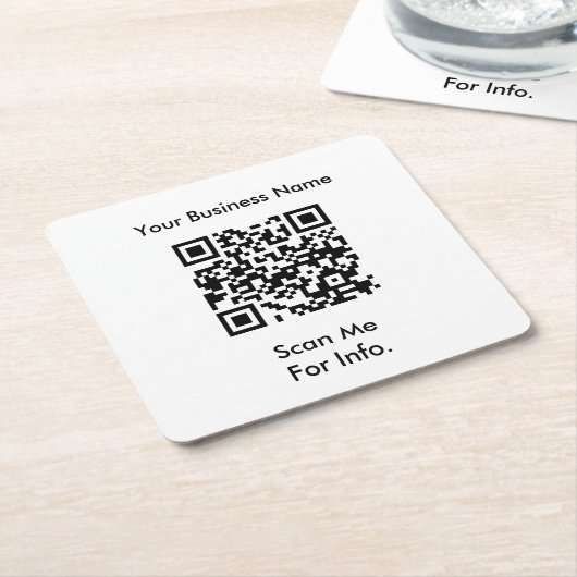 Bedrijfs QR Code Square Paper Onderzetter (Schuin)