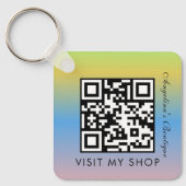 Bedrijfs QR de Gradiënt Monogrammed Sleutelhanger (Voorkant)