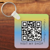 Bedrijfs QR de Gradiënt Monogrammed Sleutelhanger (Voorkant)