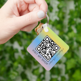 Bedrijfs QR de Gradiënt Monogrammed Sleutelhanger 