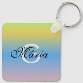Bedrijfs QR de Gradiënt Monogrammed Sleutelhanger (Achterkant)