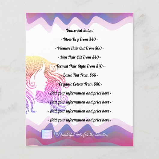 Bedrijfs Rainbow Waves Flyer met Logo (Achterkant)